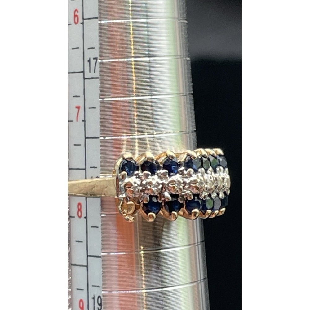 Vintage 1970s Ring Pranda North America Inc Sapphire Diamond 10k 2.52g Gold READ - Picture 5 of 9